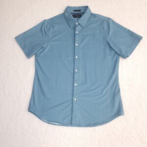 JACHS New York Men's Large Shirt Short Sleeve Performance Button Up Stretch